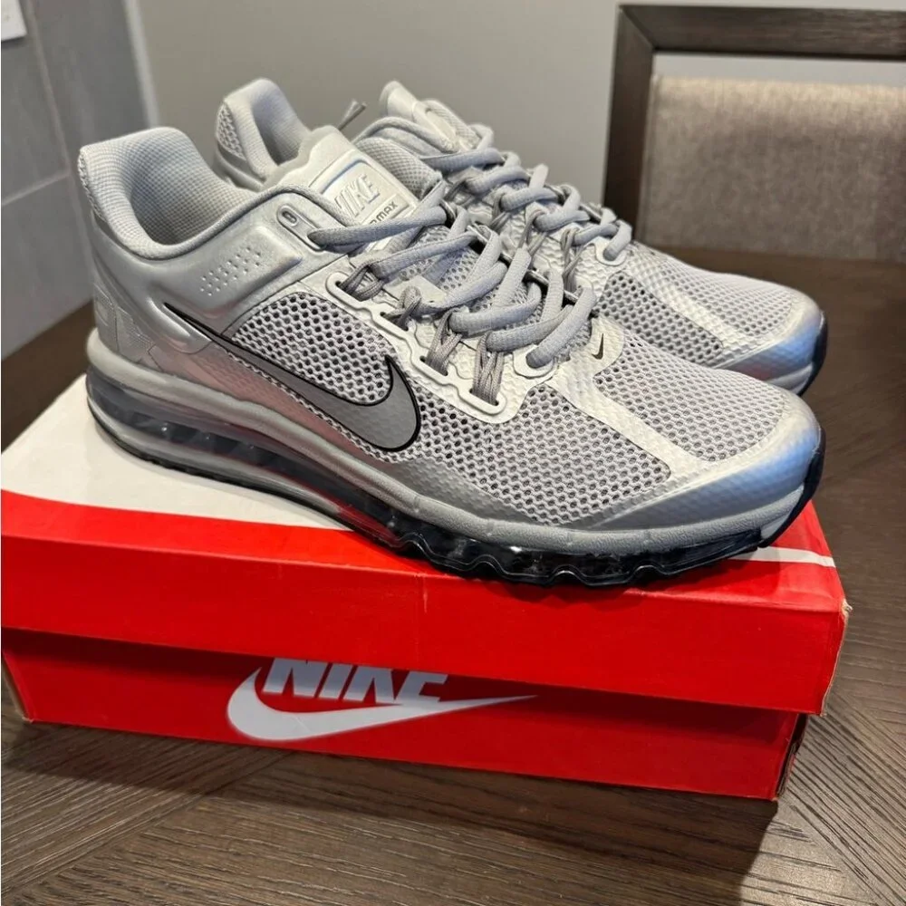 Nike Silver Air Max Running Shoes